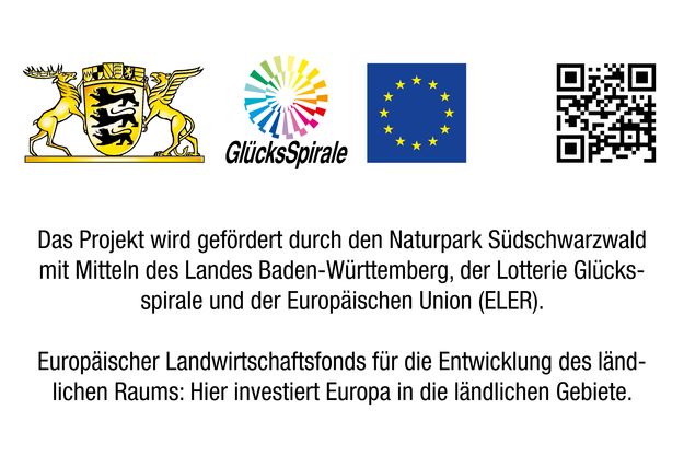 Hinweis auf EU-Förderung durch das Land Baden-Württemberg, die Lotterie Glücksspirale und die Europäische Union